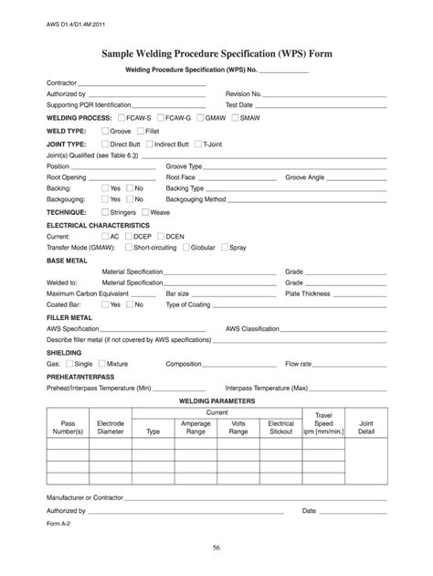 welding procedure specification word document